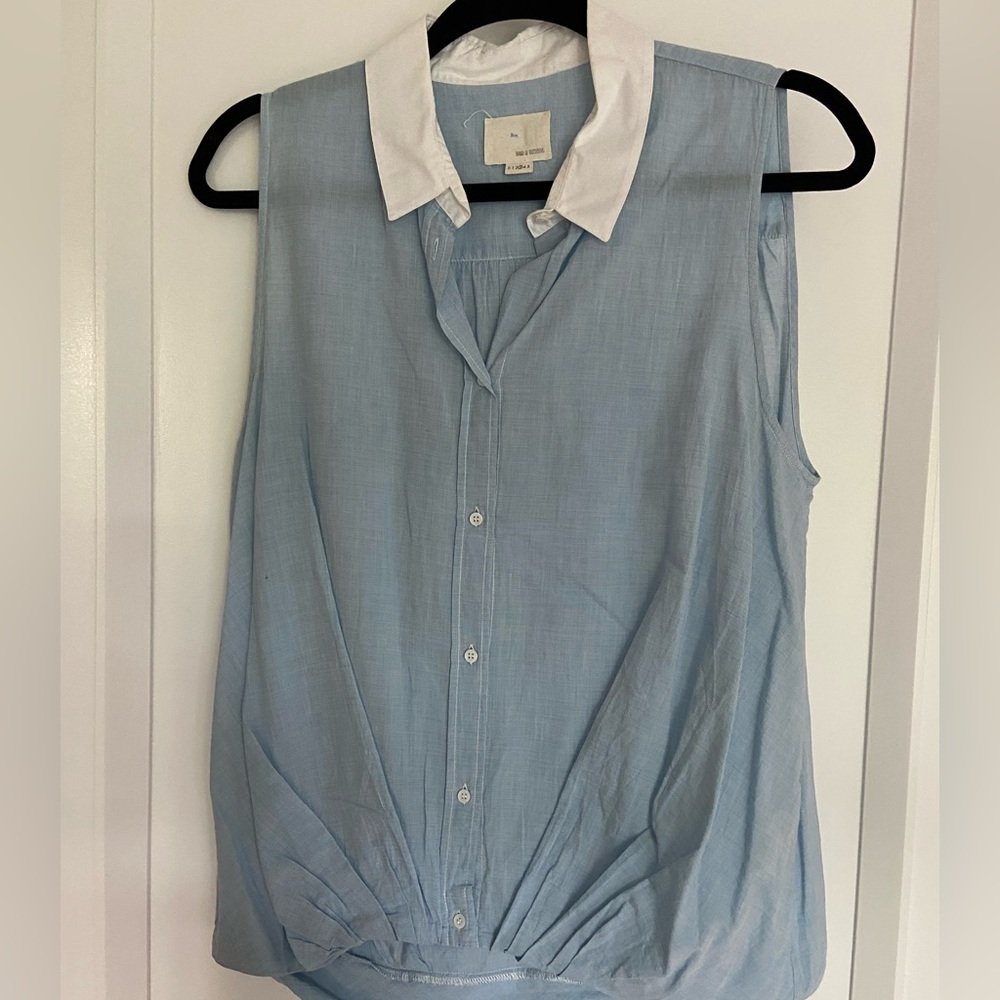 Band of Outsiders blue denim collared shirt M